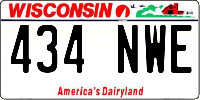 WI license plate 434NWE