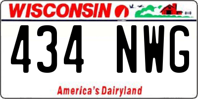 WI license plate 434NWG