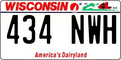 WI license plate 434NWH