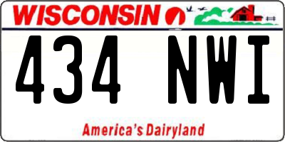 WI license plate 434NWI