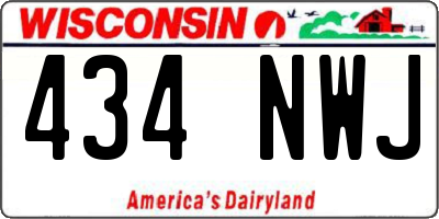 WI license plate 434NWJ