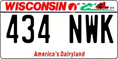 WI license plate 434NWK
