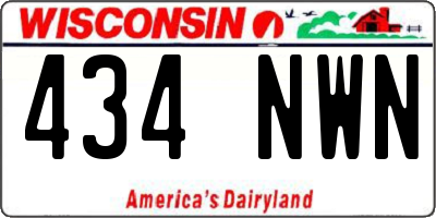 WI license plate 434NWN