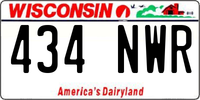 WI license plate 434NWR