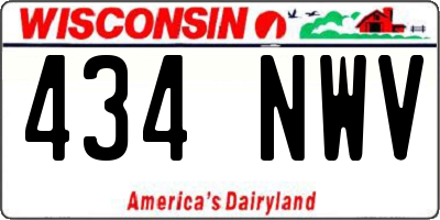 WI license plate 434NWV