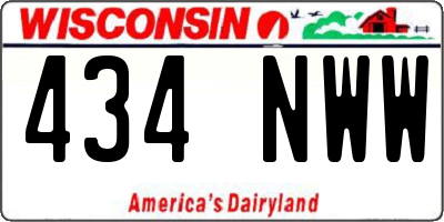 WI license plate 434NWW