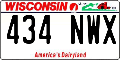 WI license plate 434NWX