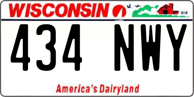 WI license plate 434NWY