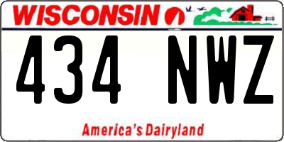 WI license plate 434NWZ