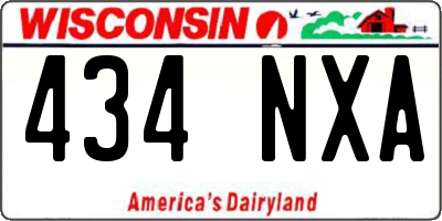 WI license plate 434NXA