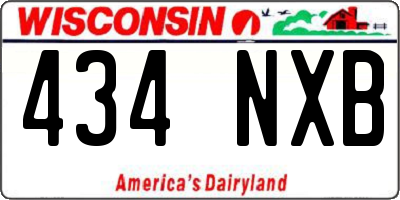 WI license plate 434NXB