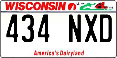WI license plate 434NXD