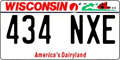 WI license plate 434NXE