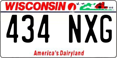 WI license plate 434NXG