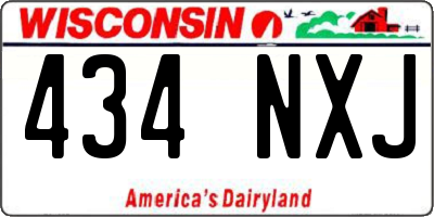 WI license plate 434NXJ