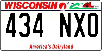 WI license plate 434NXO