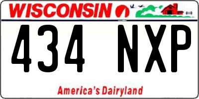 WI license plate 434NXP