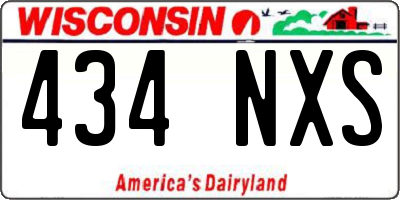 WI license plate 434NXS
