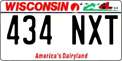 WI license plate 434NXT