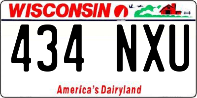 WI license plate 434NXU