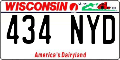 WI license plate 434NYD