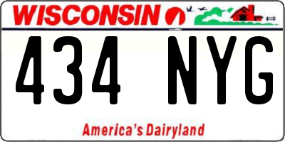 WI license plate 434NYG