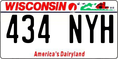 WI license plate 434NYH