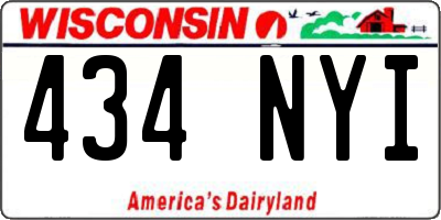 WI license plate 434NYI
