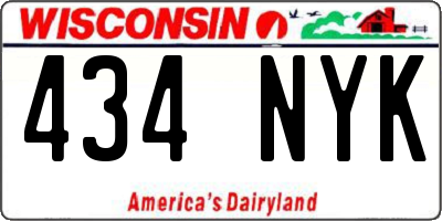 WI license plate 434NYK