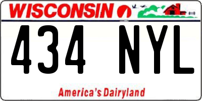 WI license plate 434NYL