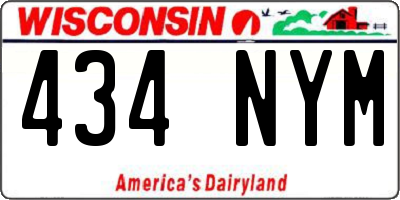 WI license plate 434NYM