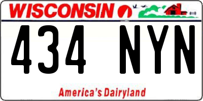 WI license plate 434NYN