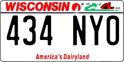 WI license plate 434NYO