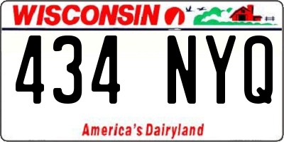 WI license plate 434NYQ