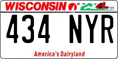 WI license plate 434NYR