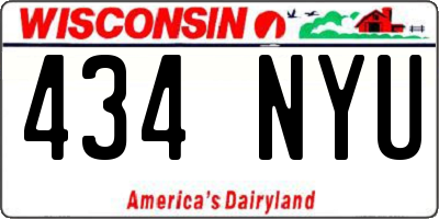 WI license plate 434NYU