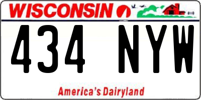 WI license plate 434NYW