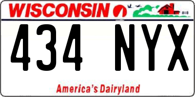 WI license plate 434NYX