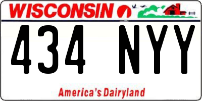 WI license plate 434NYY
