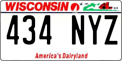 WI license plate 434NYZ