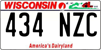WI license plate 434NZC