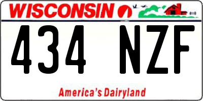 WI license plate 434NZF