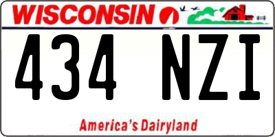 WI license plate 434NZI