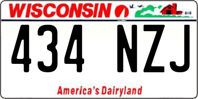 WI license plate 434NZJ