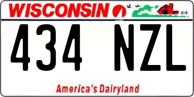 WI license plate 434NZL