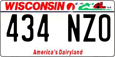 WI license plate 434NZO
