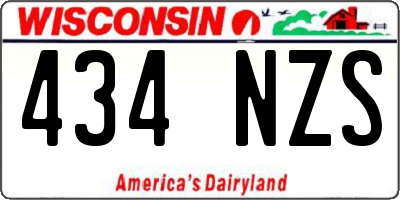 WI license plate 434NZS