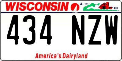 WI license plate 434NZW