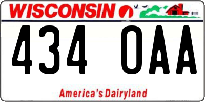 WI license plate 434OAA