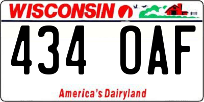 WI license plate 434OAF